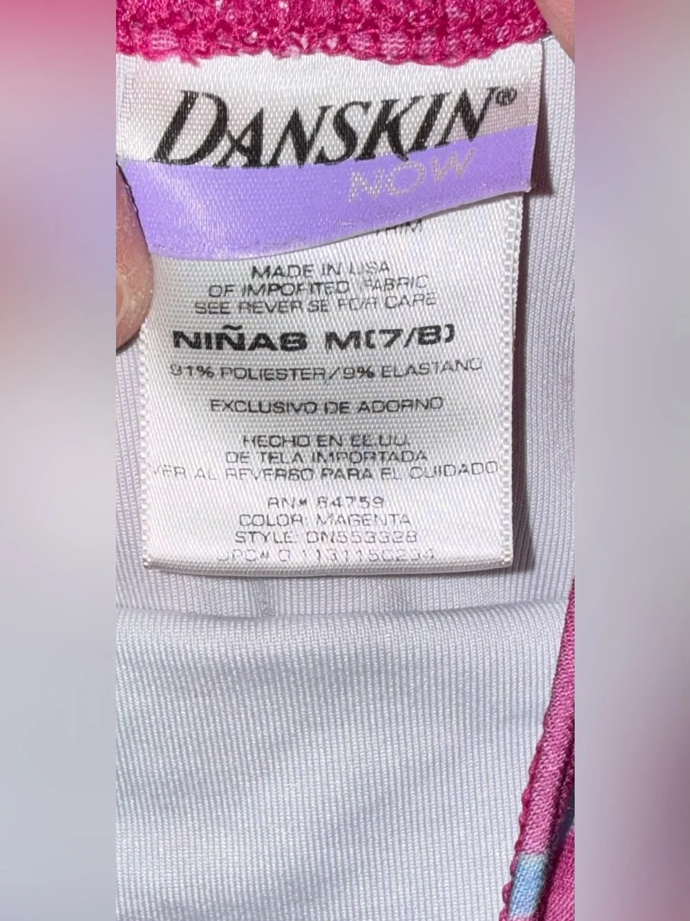 Danskin Girls Gymnastics/Dance Leotard Athletic Wear, size 7/8